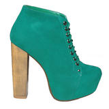 Green Suede Lace Up Ankle Boot 